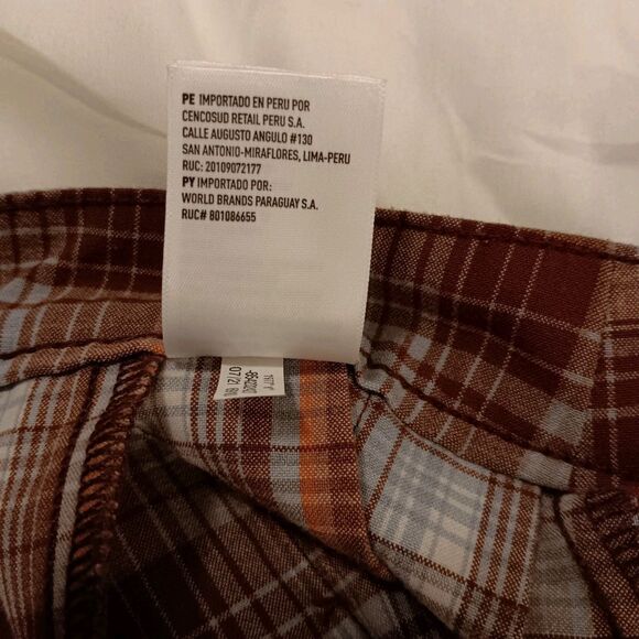 American Eagle Plaid Pleated Mini Skirt Brown Blue Rust  Y2K Sz 2 - Picture 12 of 13